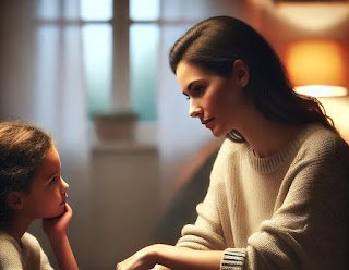 dall·e 2025 03 13 14.17.02 a highly realistic image of a parent and child sitting together in a cozy home setting, having a warm and supportive conversation. the parent is gentl (1)