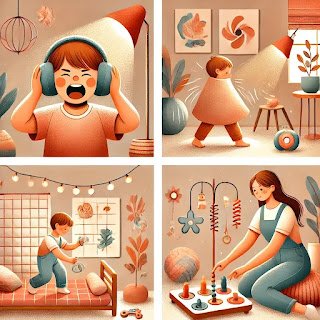 dall·e 2025 03 14 19.42.55 a set of visually engaging images for an article about sensory processing needs in children. the images should have a warm, inviting, and educational